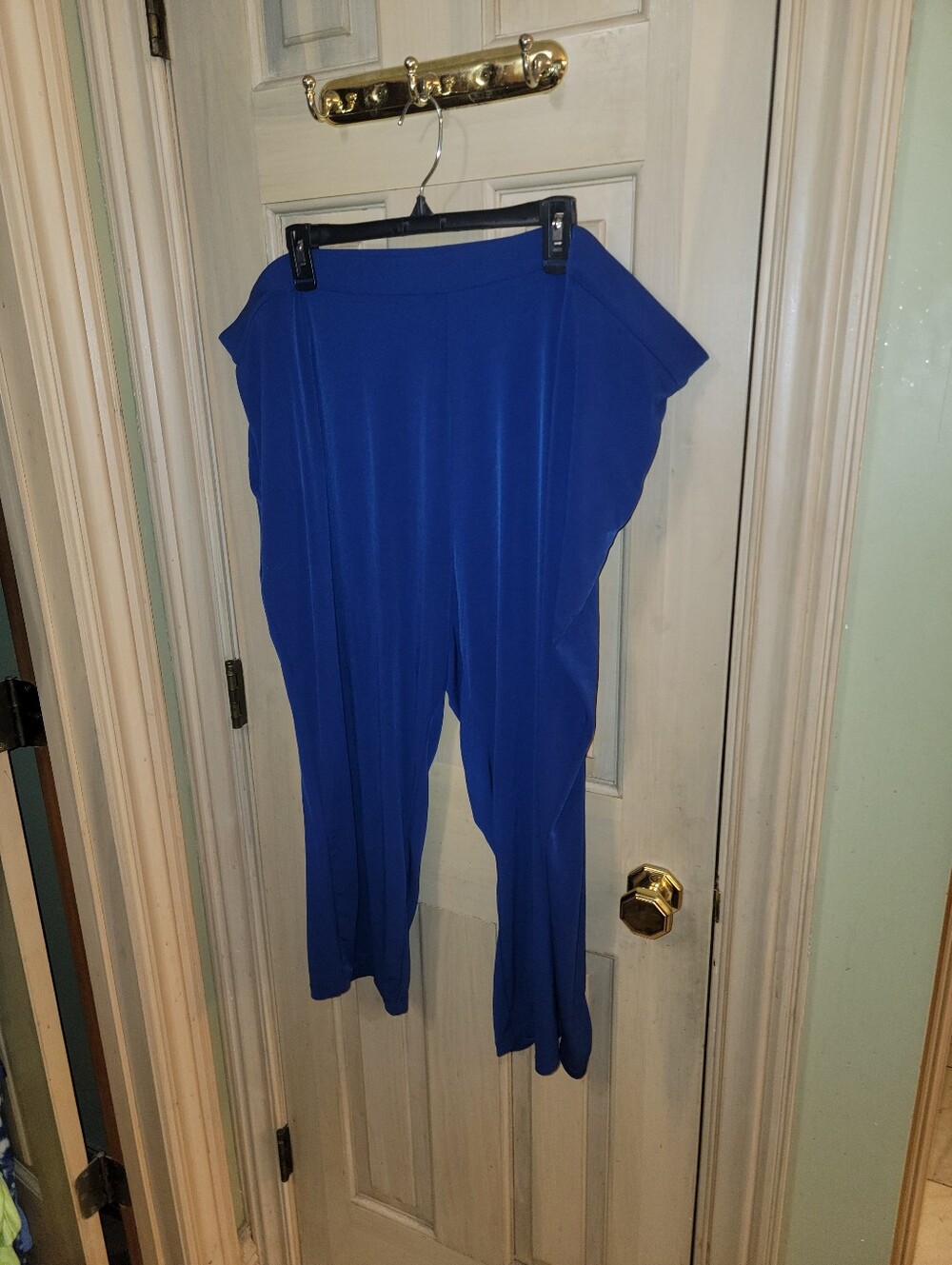 Susan Graver Modern Essentials Travel Pants Sz 3X Medium Blue Capri